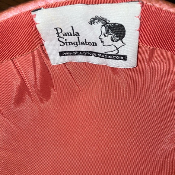 Paula Singleton hat pink feather Easter fascinator wedding church party holiday - Picture 4 of 6